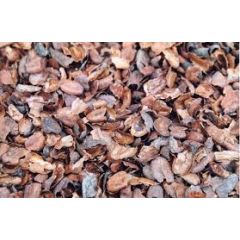 Coques de cacao provenant de coquilles de fèves de cacao et utilisées comme "couvre sol". 